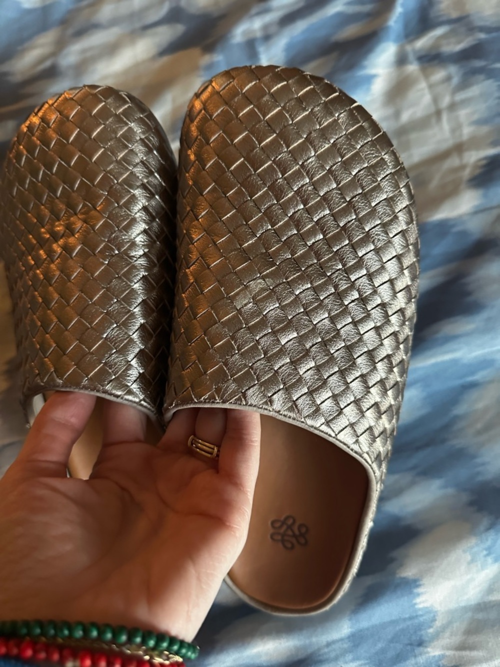 The Sak Woven Metallic Silver Slip-On Mules - Picture 3 of 5